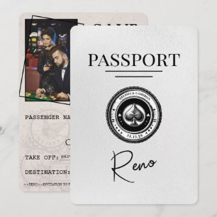 Save The Date Passeport Reno Blanc Enregistrer La Date