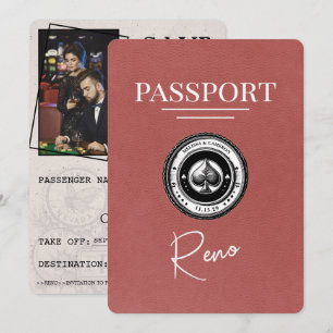 Save The Date Passeport Reno Bourgogne Légère Enregistrer La Dat