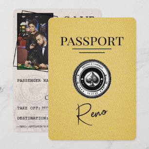 Save The Date Passeport Reno Jaune Enregistrer La Date