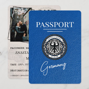 Save The Date Passeport Royal Blue Allemagne Enregistrer La Date