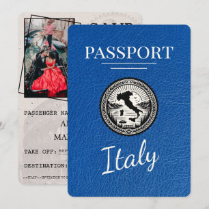 Save The Date Passeport Royal Blue Italie
