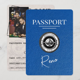 Save The Date Passeport Royal Blue Reno Enregistrer La Date