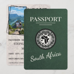 Save The Date Passeport Sud-Africain Vert