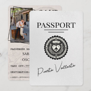 Save The Date Passeport White Puerta Vallarta Enregistrer La Dat