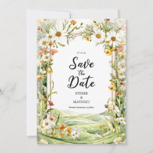 Save The Date Pastel Bloom Wildflower Wedding