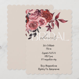 SAVE THE DATE PASTEL BLUSH FLORAL BURGUNDY FÊTE DES MARIÉES
