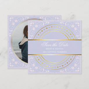 Save the Date, Pastel Lila und Gold Wedding Inv Einladung