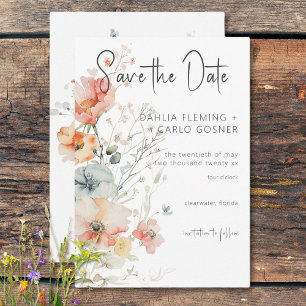 Save The Date Pastel Loose Fleur sauvage Mariage moderne