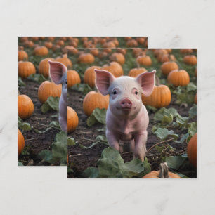 Save The Date **"Patch of Joy : A Happy Baby Pig Among Citrouill