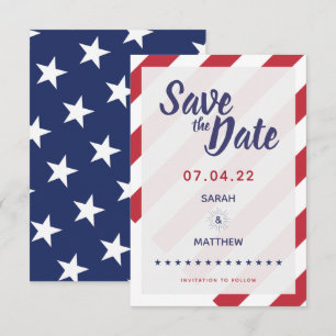 Save The Date Patriotique Enregistrer la date - Drapeau américai