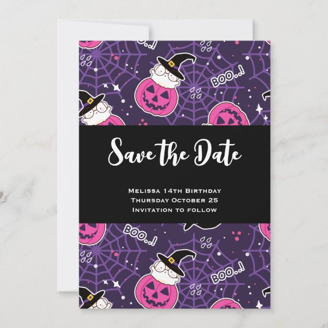 Save The Date Patters de Cute Cats et Pumkins (Devant)