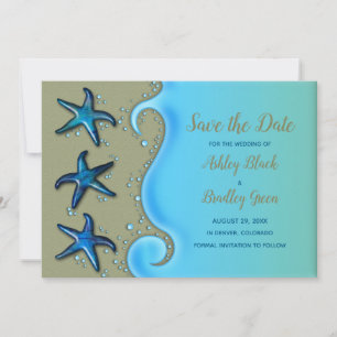 Save The Date Paua Shell Starfish Destination Wedding Date de sa