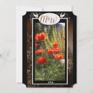 Save The Date Pavot rouge Monogramme