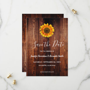 Save The Date Pays de tournesol rustique à l'aquarelle Enregistr