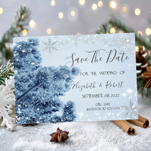 Save The Date Pays des merveilles d'hiver, Neige, Flocons de nei