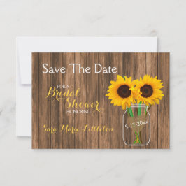 Save The Date Pays Sunflower Mason Jar Enregistrer la date