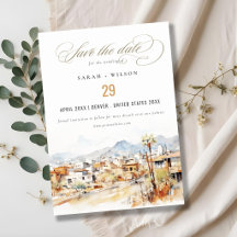 Paysage aquarelle de mariage à Tucson, Arizona