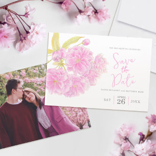 Save The Date Paysage fleuri mariage couleur rose