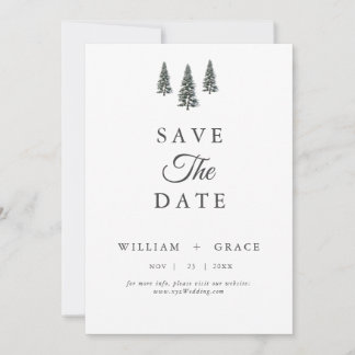 Save The Date Paysage hivernal élégant  Flocons de neige mariage