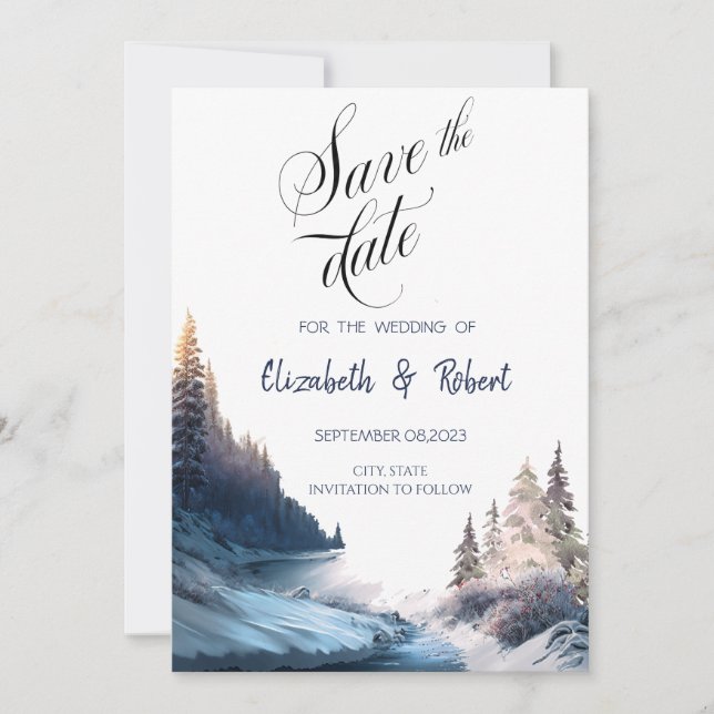 Save The Date Paysage, Nature, Forêt Enregistrer La Date (Devant)