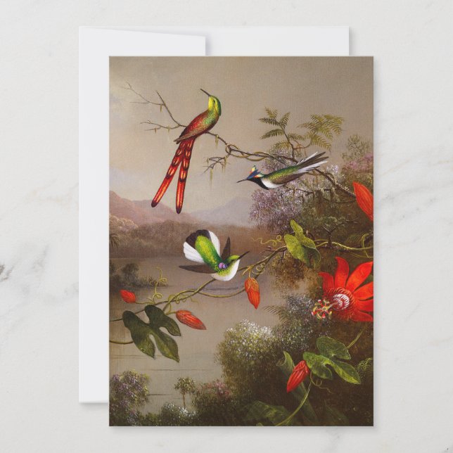Save The Date Paysage tropical avec dix colibris (Devant)
