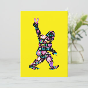 Save The Date Peace Love Bigfoot Hippie Funny Bigfoot Lover