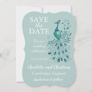 Save The Date Peacock Blue Enregistrer la date