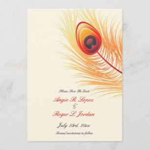 Save the Date Peacock Wedding Einladung