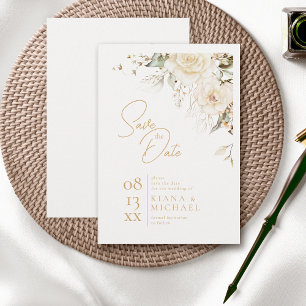 Save The Date Pearl Blush Floral Elegance Border Mariage ID989