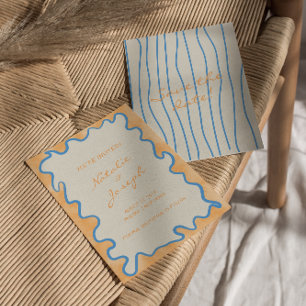 Save The Date Peint à la main Retro Whimsical Funky Mariage