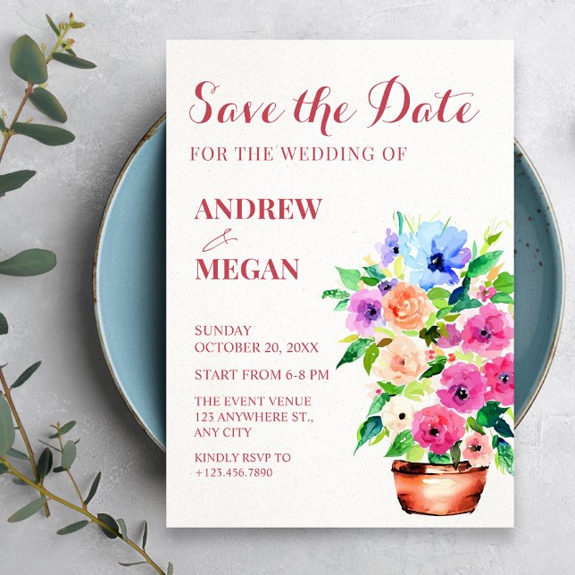 Save The Date Peinture de pot floral  (Créateur téléchargé)