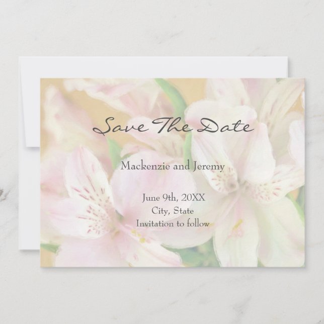 Save The Date Peinture douce Alstromeria (Devant)