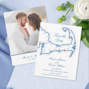 Save The Date Pelham House Dennis Port Cape Cod Mariage bleu