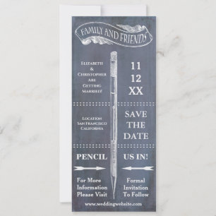 Save The Date Pencil Us Typographie Vintage Wedding Enregistrer 