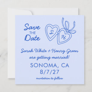 Save The Date Pendentif Coeur Fantaisiste Doodle Esquisse Modern