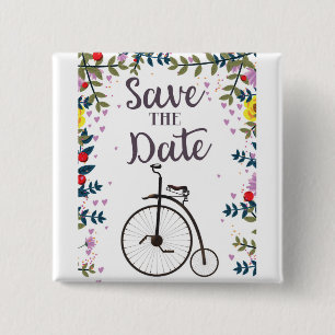 Save the Date Penny Farthing Button
