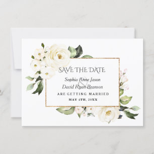 Save The Date Peonies de Roses Blanches Mariage