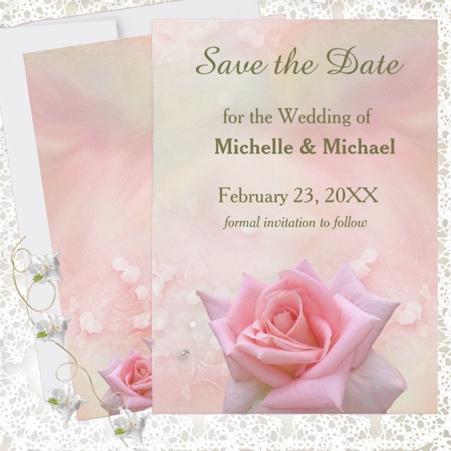 Save the Date Perfect Pink Rose (Von Creator hochgeladen)