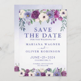 Save the Date Periwinkle Fuchsia Blush Einladung