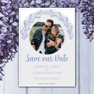 Save The Date Periwinkle Garland Photo Enregistrer la date