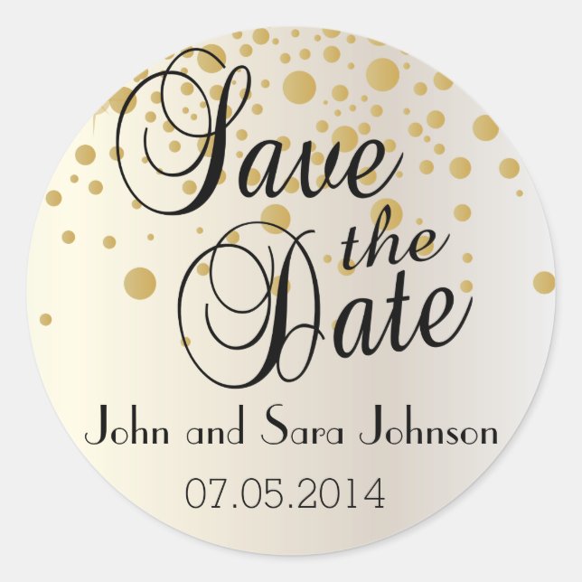 Save The Date | Personalisieren Runder Aufkleber (Vorderseite)