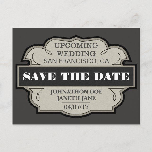Save the Date Personalisiert Ankündigungspostkarte (Vorderseite)