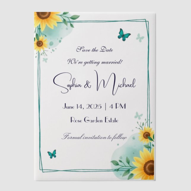 "Save the Date" Personalisierte Hochzeit (Vorderseite)
