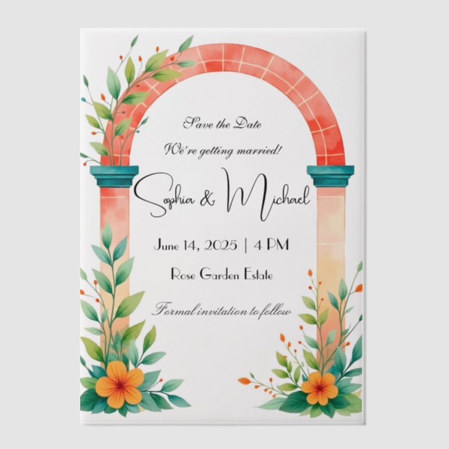 "Save the Date" Personalisierte Hochzeit (Vorderseite)