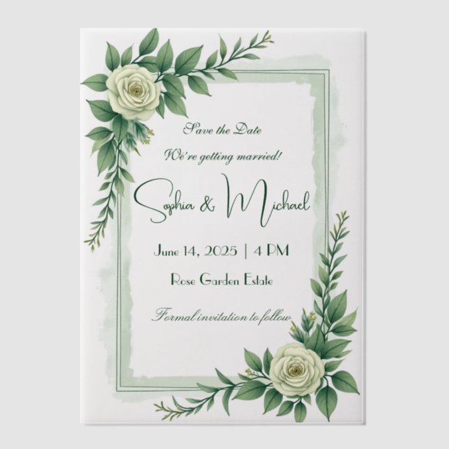 "Save the Date" Personalisierte Hochzeit (Vorderseite)