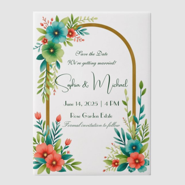 "Save the Date" Personalisierte Hochzeit (Vorderseite)