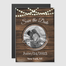 Save the Date Personalisierte rustikale Magnetkart Magnetkarte