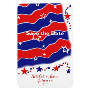 SAVE THE DATE Personalisierte US Flagge Magnet
