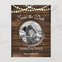 Save the Date Personalisiertes rustikales Holzdesi