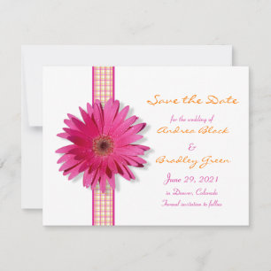 Save The Date Personnalisable Gerbera Rose Daisy Enregistrer la